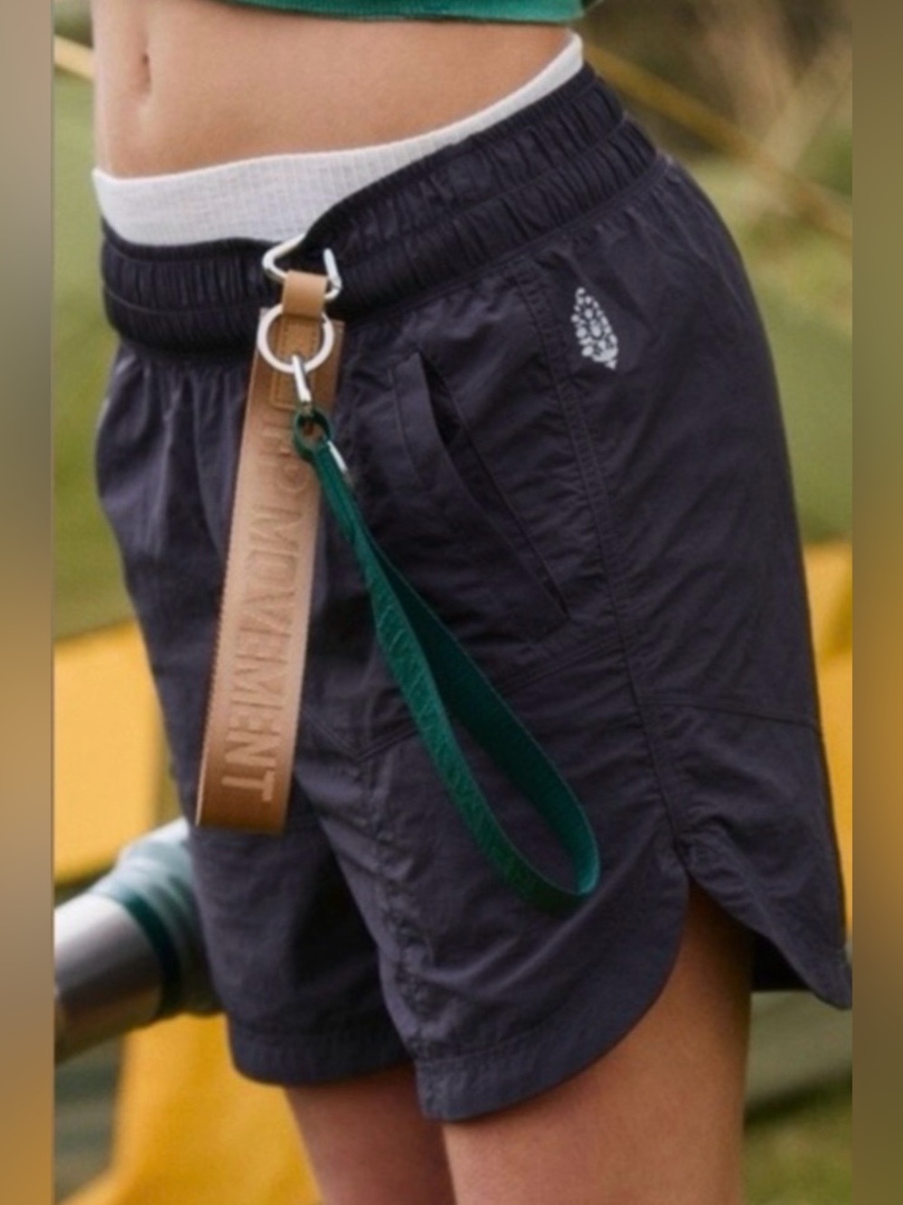 NEW! Free People Prime Time Solid Cargo Hiking Athletic Shorts Charcoal Grey S